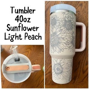 40oz Tumbler - Sunflower - Light Peach